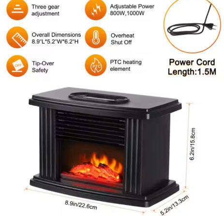 Portable Mini Rechargeable Heater PTC Heating Fan With Remote Control