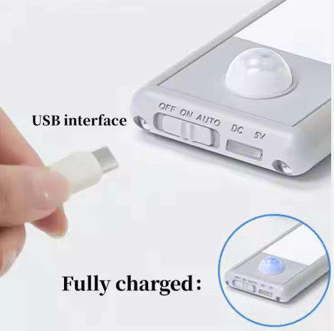 Operated Magnetic USB Rechargeable Led Motion Sensor Light Indoor for Kitchen Wardrobe, Porch