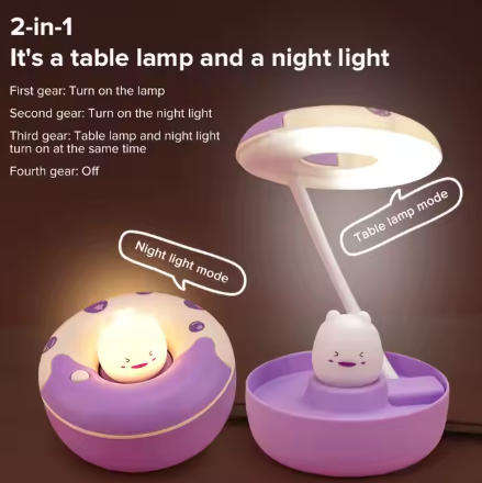 Electric Adjustable Cute Doughnut Night Light Indoor Mini Bedside Table Lamp
