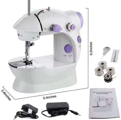 WENMILY Portable Sewing Machine Mini Sewing Machine Two-Wire Two-Speed Pedaling Mini Size