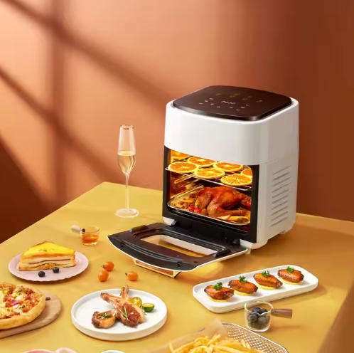 GAESHOW Air Fryer, Hot Air Fryer with Digital LED Touch Screen, 15L 3-Layer Fryer without Oil, 2-in-
