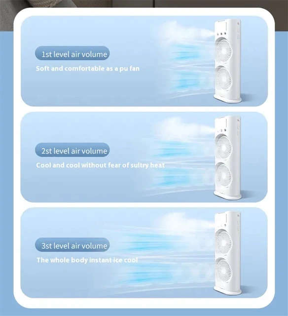 Double-Ended Spray Fan USB Rechargeable with Remote
