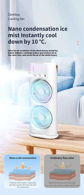 Double-Ended Spray Fan USB Rechargeable with Remote