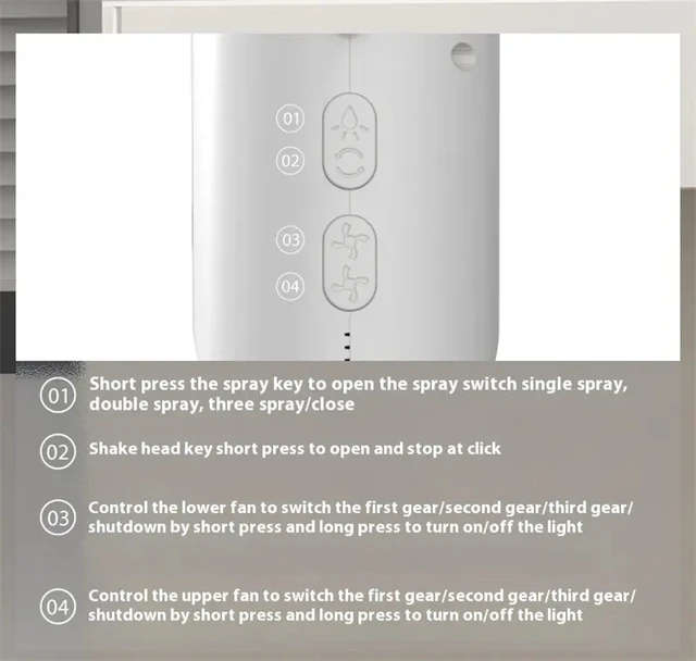 Double-Ended Spray Fan USB Rechargeable with Remote