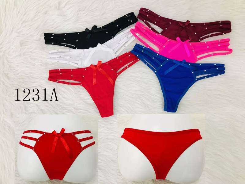 Women's Lace Thong Strappy Underwear G-String T-Back Panties Pack of 6
