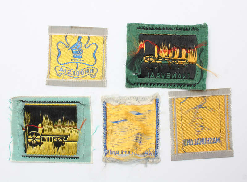 Scout badge x 5 - Rhodesia, Transvaal, Matabeleland and Mashonaland