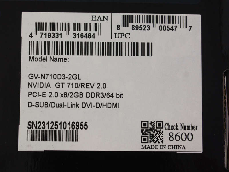 Gigabyte Nvidia Geforce GT 710 graphics Card