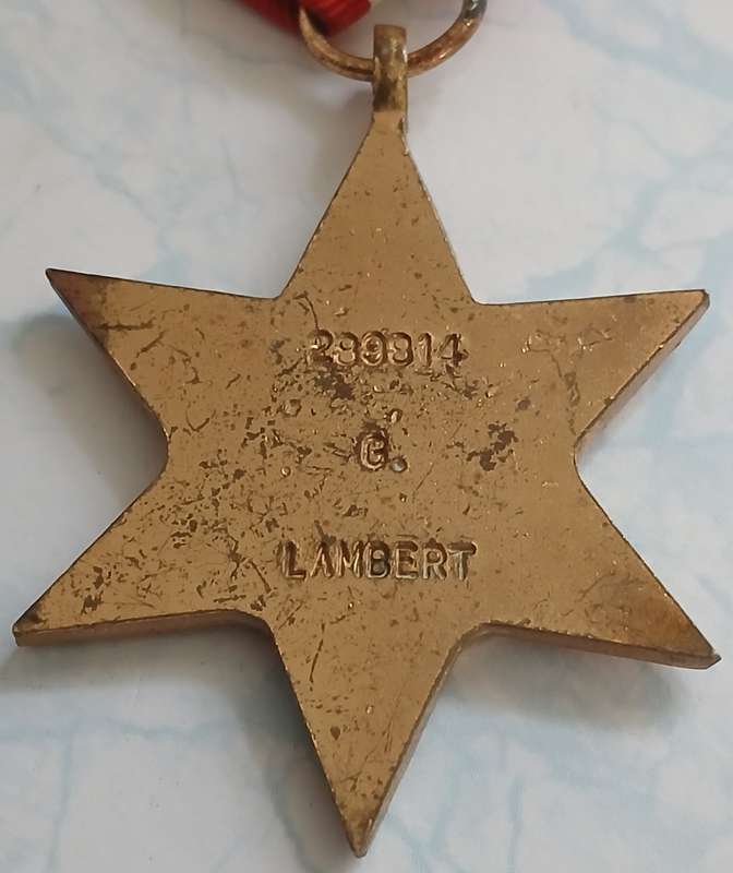 WW2 Italy Star - named