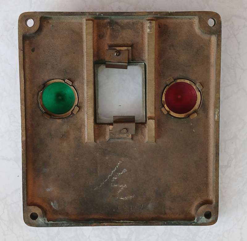 Lux Fire Alarm Panel - Vintage - Brass