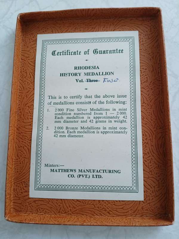 Rhodesian History Medallion Vol.5