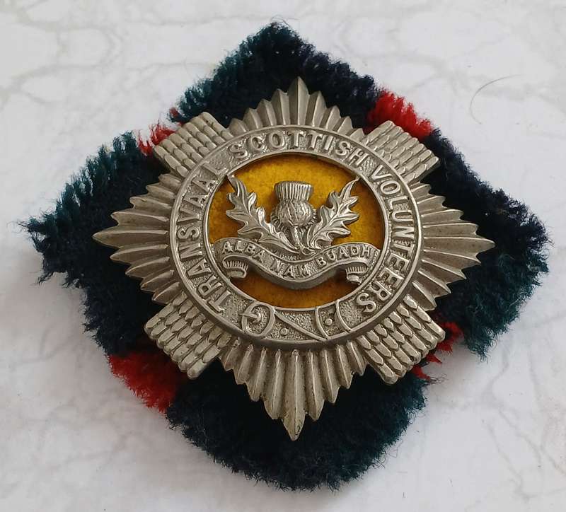 Transvaal Scottish Volunteers Cap & Helmet Badge