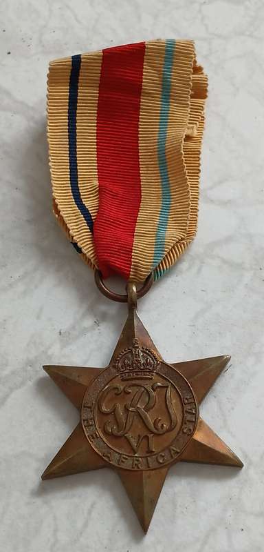 WW2 Africa Star, full size, not named.