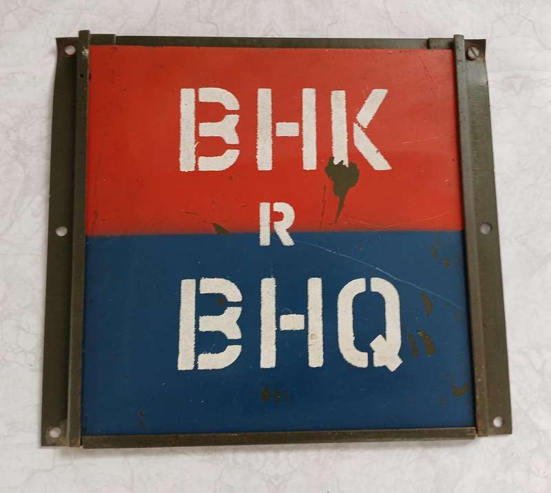SADF Era Vehicle Unit Identification Plate