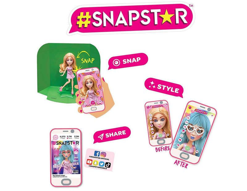STAPSTAR Poseable Dolls - Izzy - Create Your Own Looks with The Free Snapstar Studio App