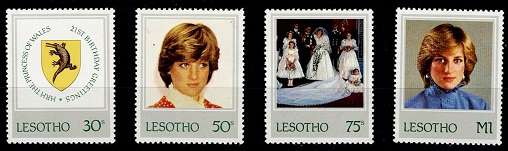 Lesotho 1982 21st Birthday of  Princess of Wales in Cyl Blks & singles VF UM