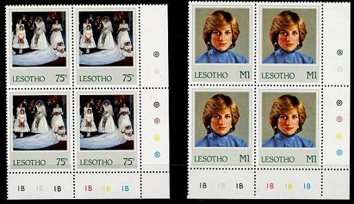 Lesotho 1982 21st Birthday of  Princess of Wales in Cyl Blks & singles VF UM