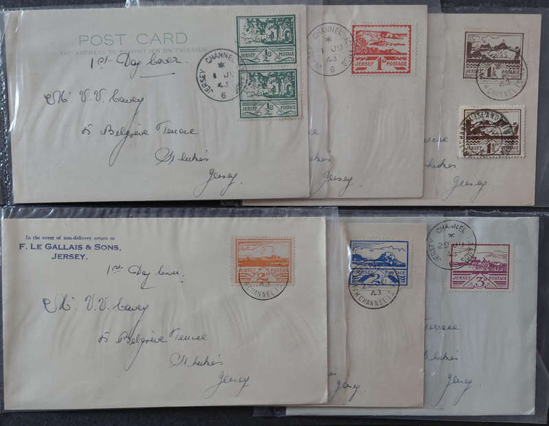 German Occupation of Jersey/Channel Inland set of FDC