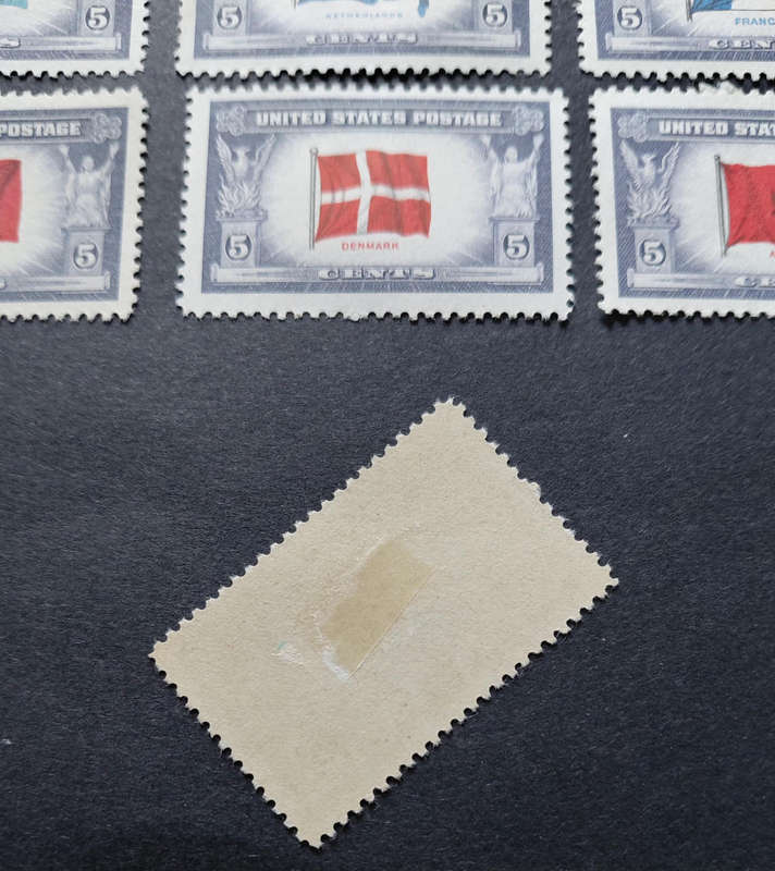1943 USA flags of overun countries mounted mint stamps