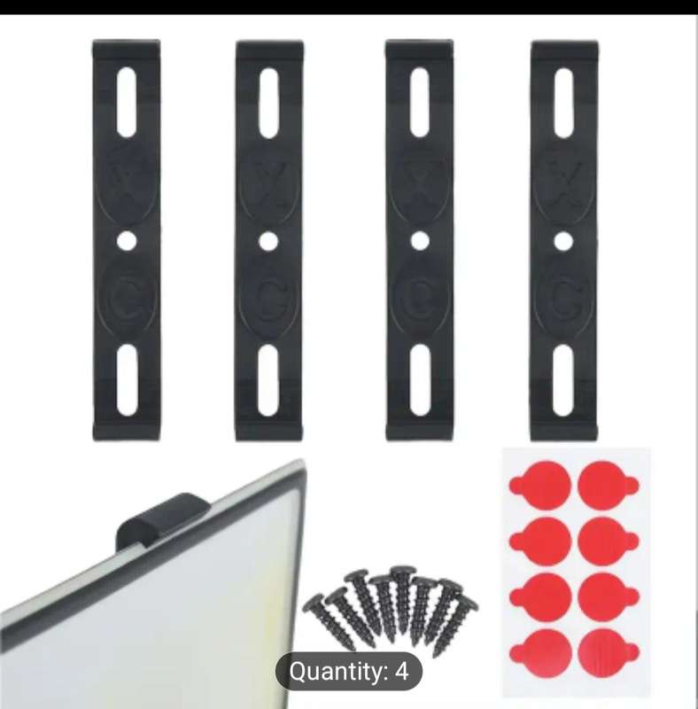 4pcs XCLPF Car License Plate Frame Kit - Black Elastic Plastic Holders with 4 EVA Pads, Fits 10.92cm