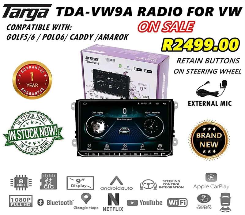 Targa 9-Inch VW Plug and Play Radio (VW9A)
