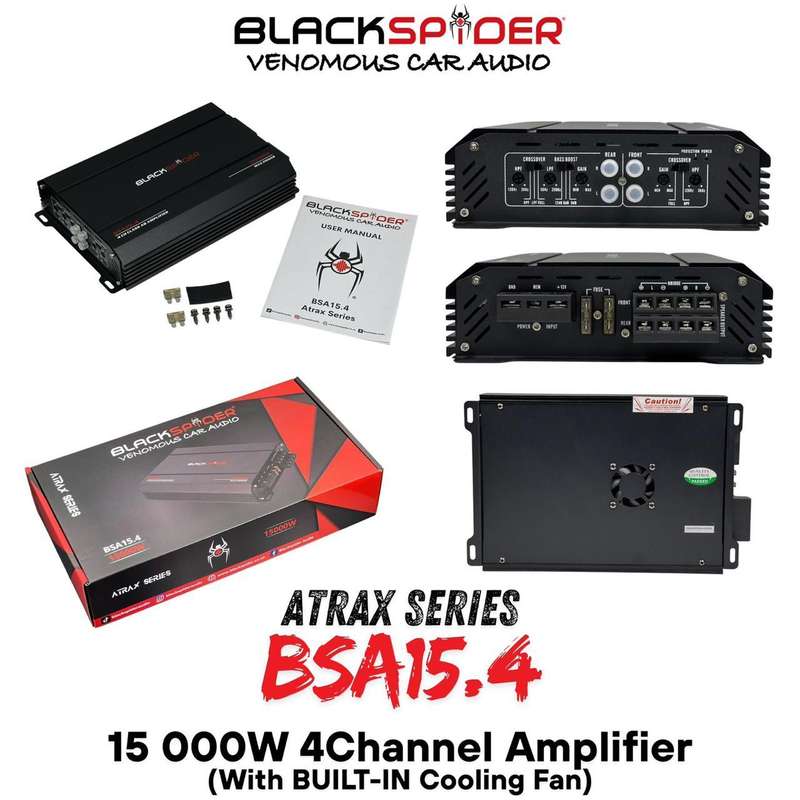 BlackSpider BSA15.4 15000W 4 Channel Amplifier