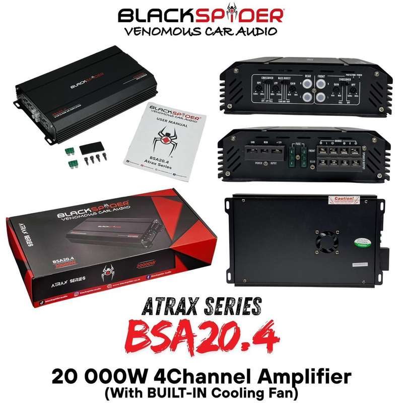 BlackSpider BSA20.4 20000W 4 Channel Amplifier