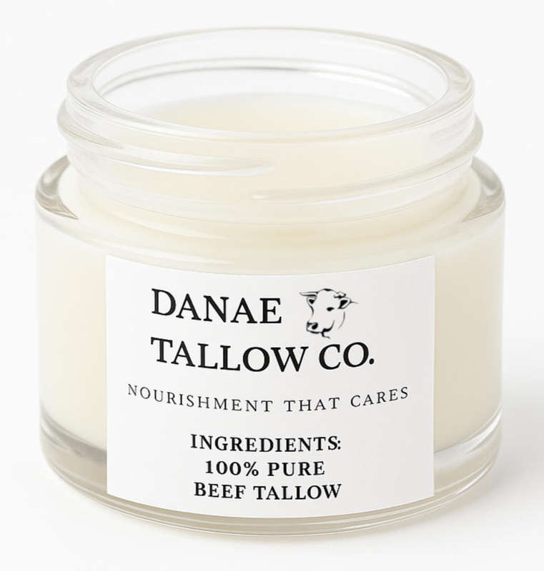 Danae Tallow Co's Purified & Rendered 50ml Plain & Potent Beef Tallow Balm