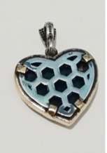 925 Sterling Silver Heart Pendant with Amethysts