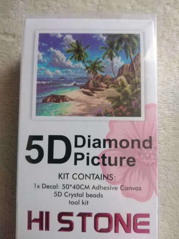 5D Hi Stone Diamond Dot Painting Beach 50x40cm