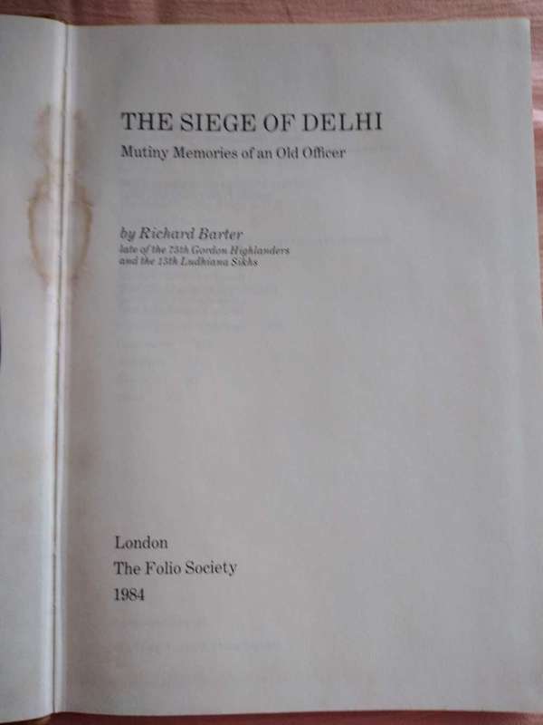 The Siege of Delhi Richard Barter Folio Society