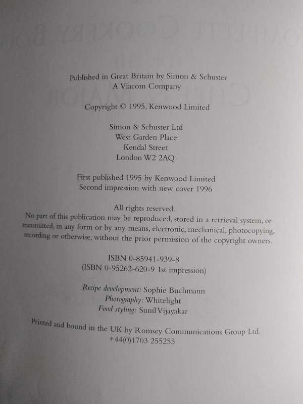 Sophie Buchmann Kenwood The Complete Chef & Major Cookbook
