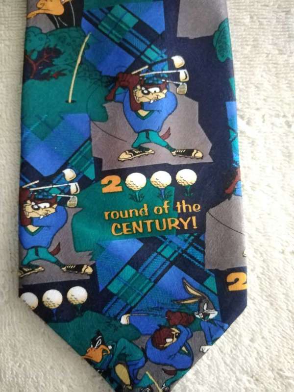 Men's Character Tie Daffy Duck, Bugs Bunny and Tazmanine Devil