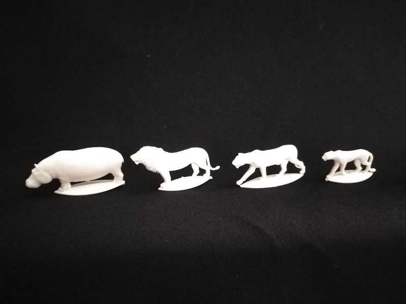 12 African Animals Hard Plastic