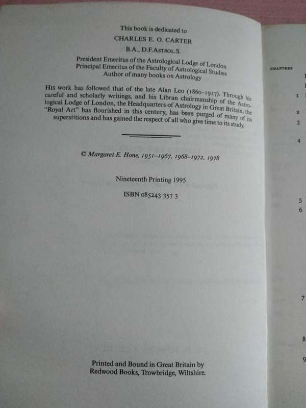 The modern text book of Astrology. Margaret E. Hone