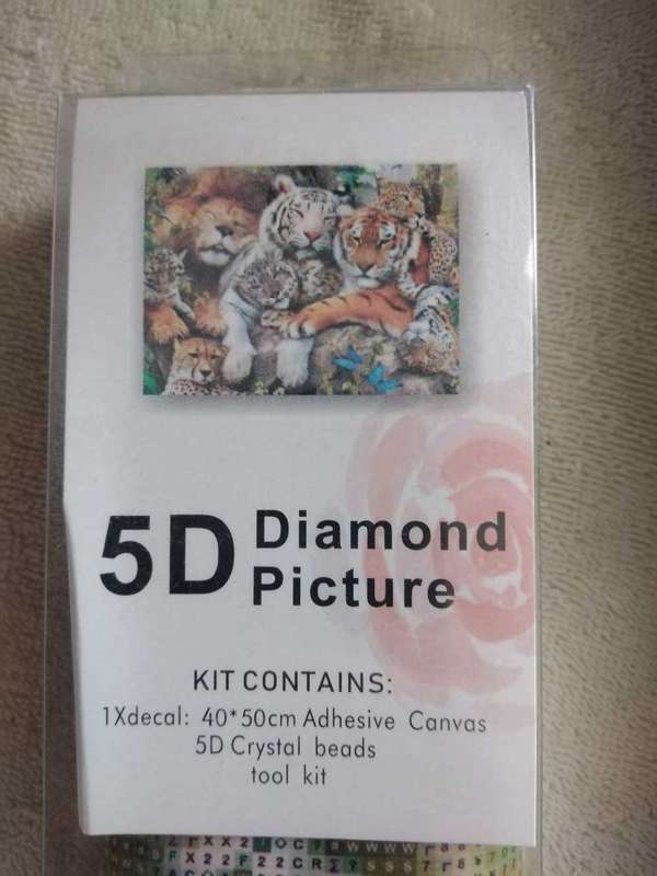5D Hi Stone Diamond Dot Painting Tigers 40x50 cm
