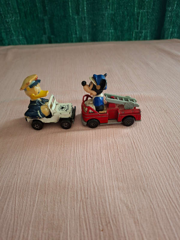 Mickey Mouse and Donald Duck matchbox cars