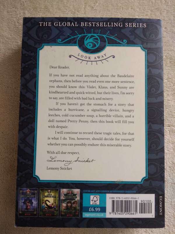Lemony Snicket A serious of unfortunate events The Wide Window