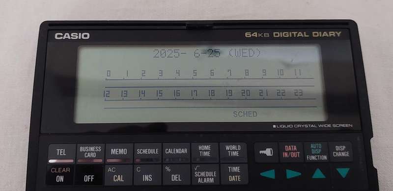 Vintage CASIO Digital Diary SF - 7500