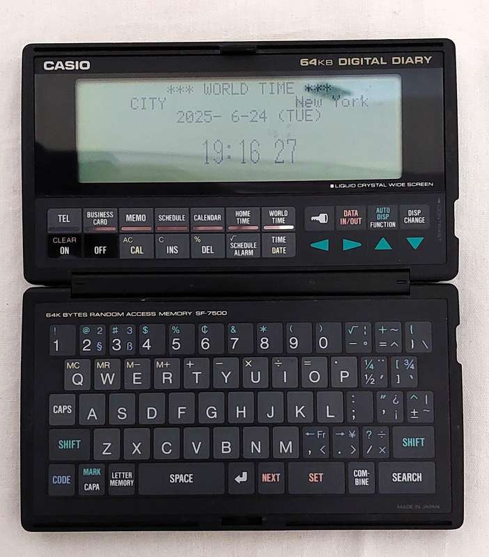 Vintage CASIO Digital Diary SF - 7500