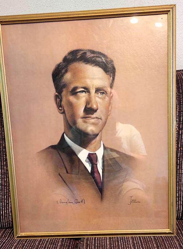 Portrait print of Ian Smith by Joan Jocelyn from the 1970s