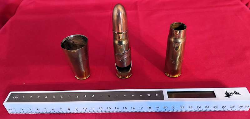Rhodesian Trench Art - Set of 3 off 20mm- MG 157 - Brass Shells