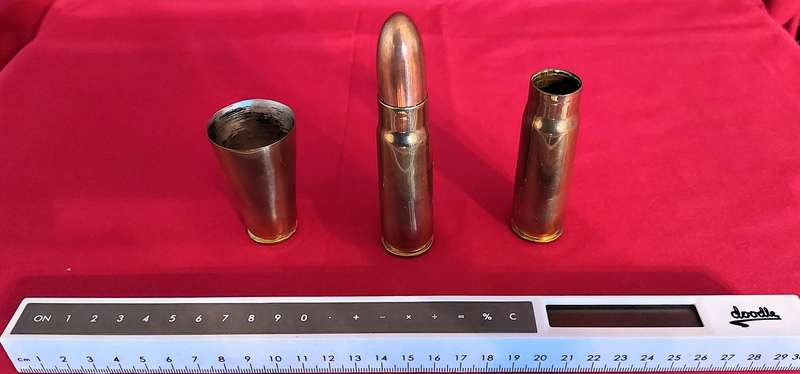 Rhodesian Trench Art - Set of 3 off 20mm- MG 157 - Brass Shells