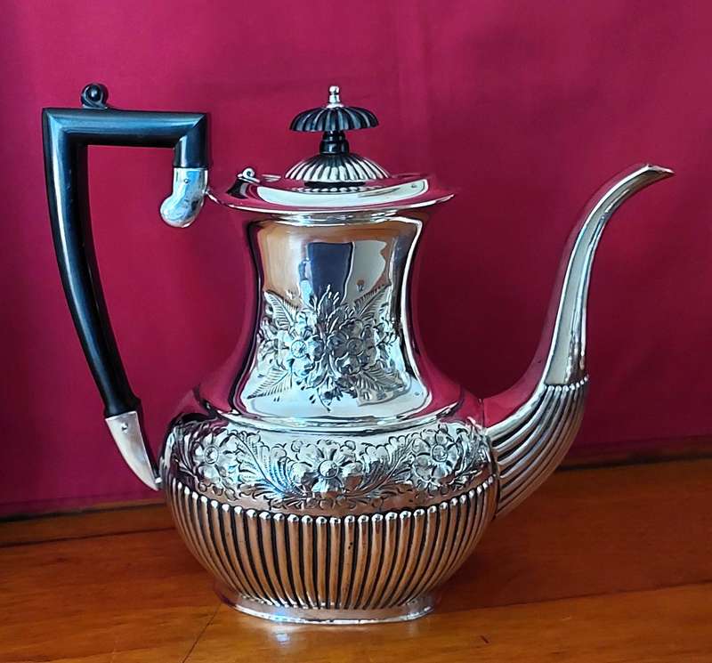 Vintage Hand chased - Set of 4 Vintage Sheffield Cameo EPNS Tea & Coffee Set
