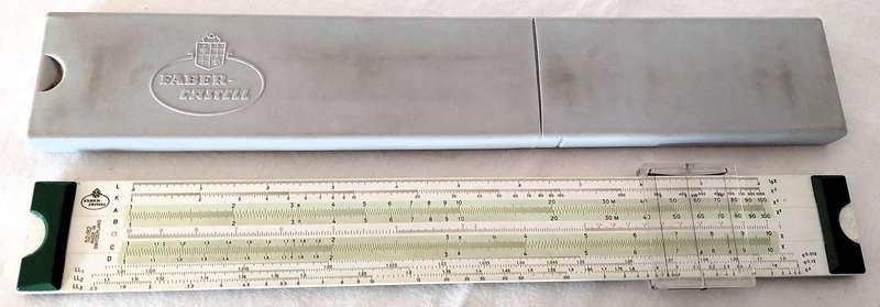Vintage collectable Faber-Castell 52/82 slide rule with the original casing - Made in Switzerland