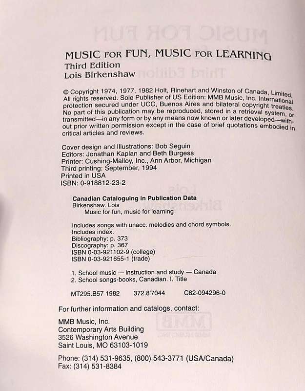 Music for Fun, Music for Learning - Lois Birkenshaw
