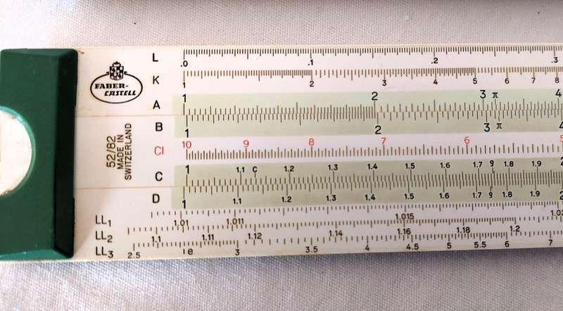 Vintage collectable Faber-Castell 52/82 slide rule with the original casing - Made in Switzerland