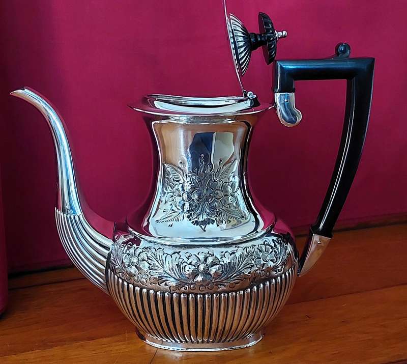 Vintage Hand chased - Set of 4 Vintage Sheffield Cameo EPNS Tea & Coffee Set