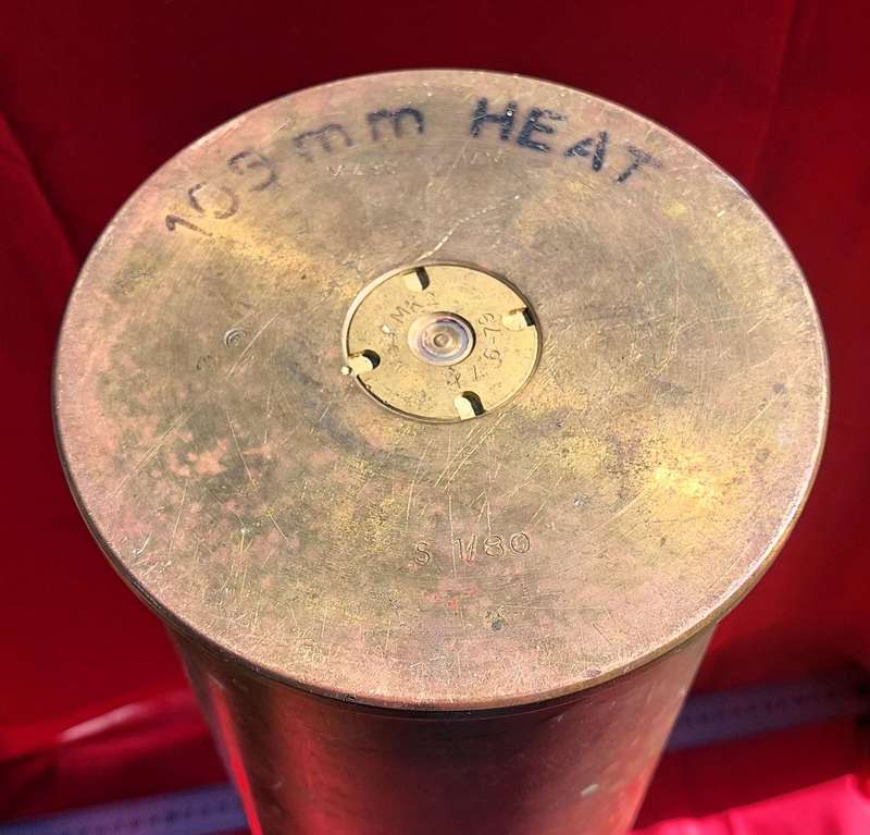 Vintage Brass Shell Casing -M490 / 105 mm (4,1 inch) Heat