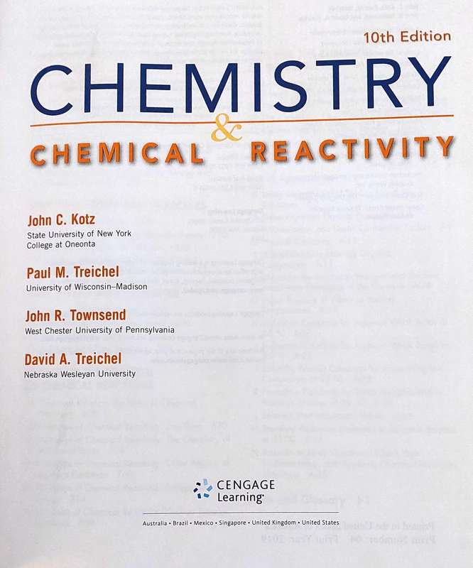 Chemistry & Chemical Reactivity - 10th Edition