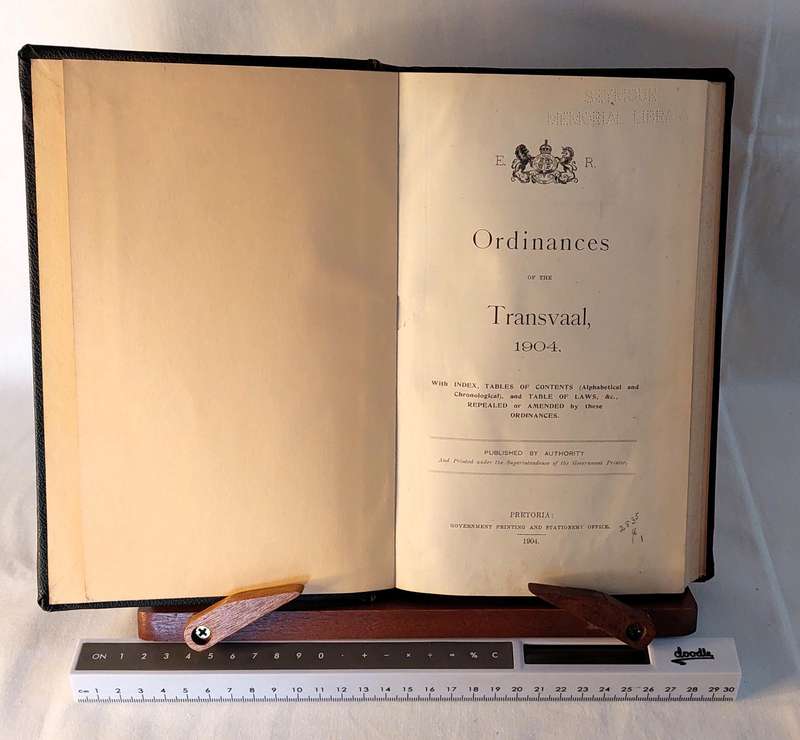 Ordinances of the Transvaal - 1904